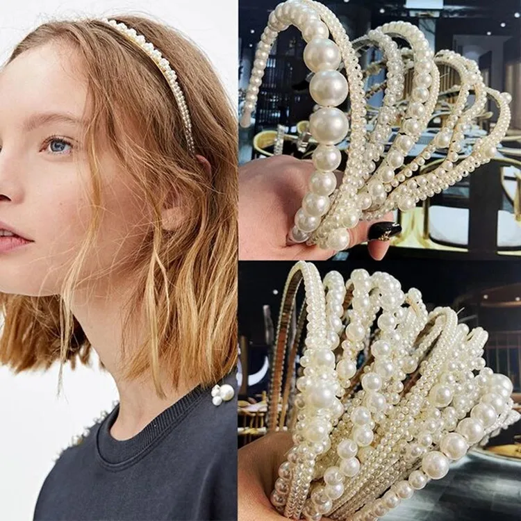 

Elegant Full Pearls Hairbands for Women Sweet Headband Hair Bundle Lady Bridal Hair Hoops Fashion Accessories