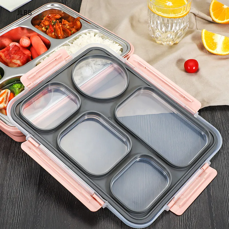 

1000ml/1600ml Stainless Steel 304 Lunch Box Partition Leak-Proof Thermal Bento Box Adult Kids Food Container Microwave Food Box