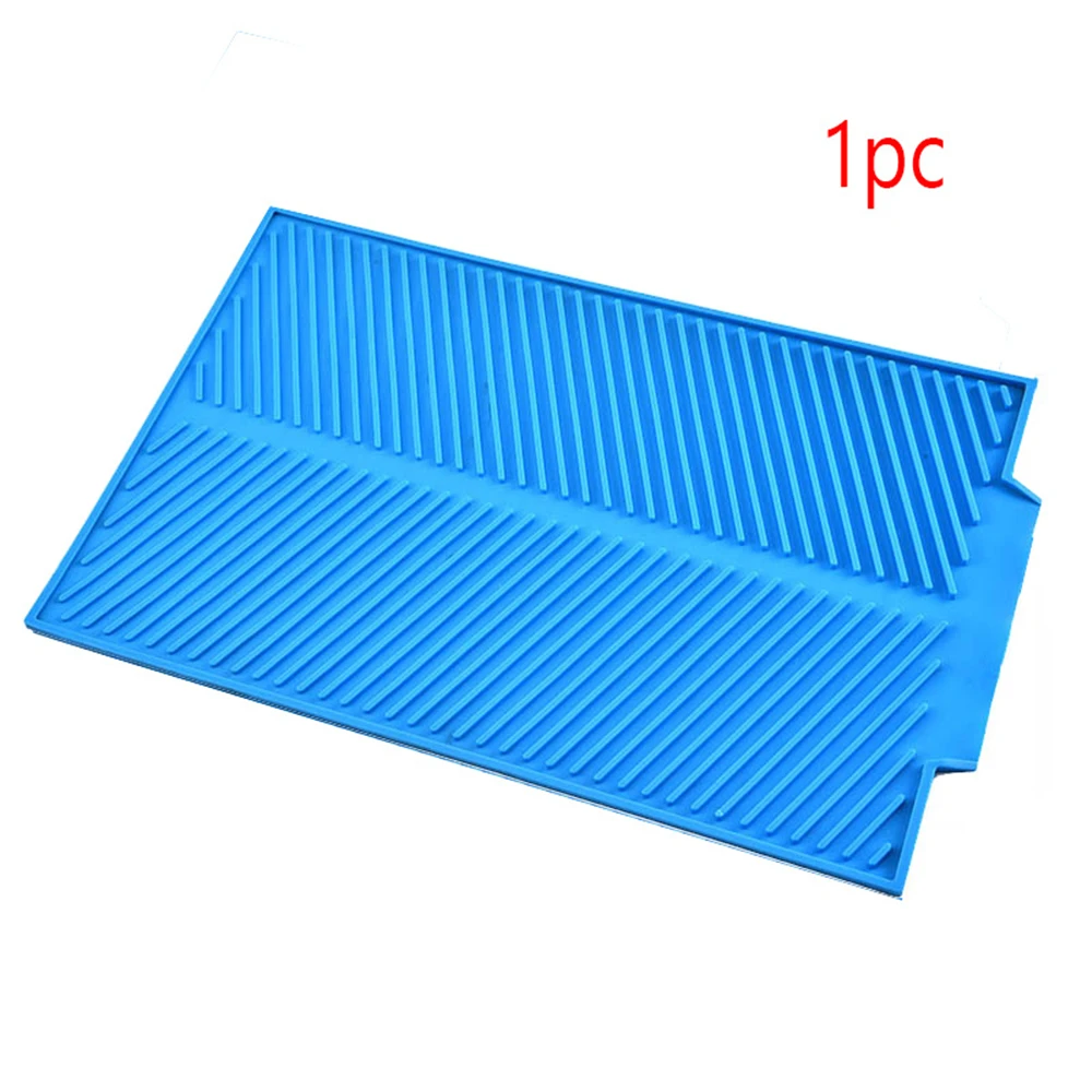 1pc-blue Силиконовый квадратный коврик для сушки посуды премиум-класса, термостойкая посуда для посуды, прочная Подушка, коврик для посуды, Настольный коврик - Цвет: 1pc-blue