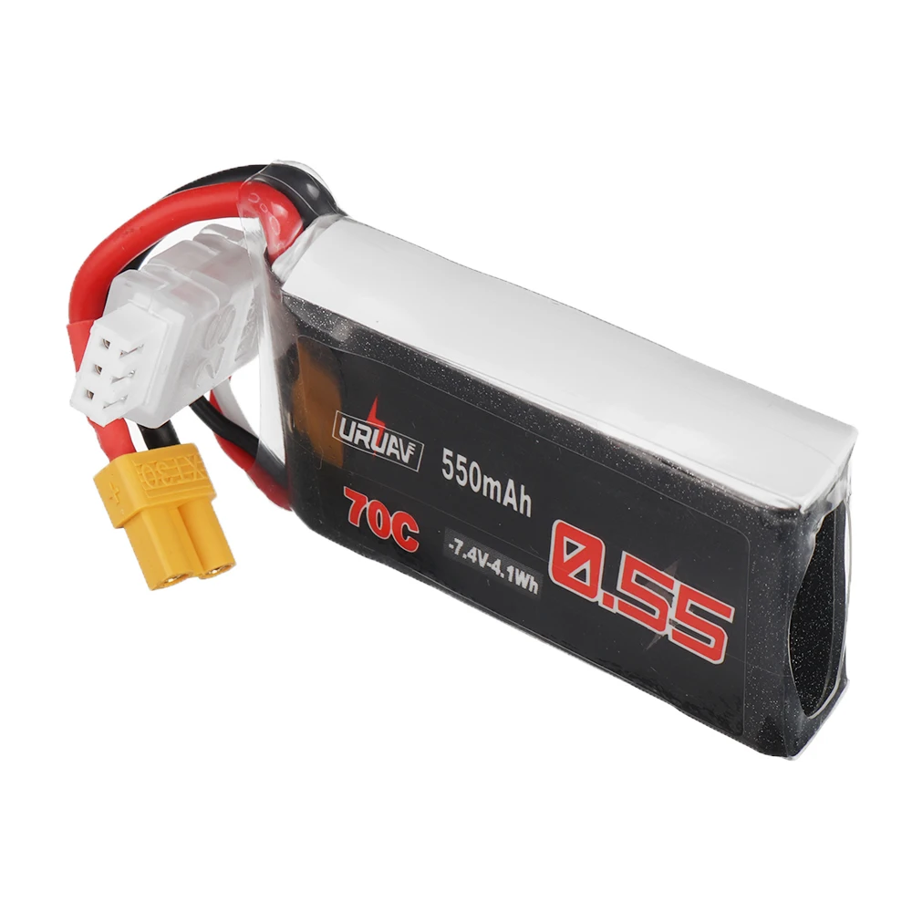 

URUAV 7.4V Capacity 250mAh - 850mAh XT30 Plug 70C 2S LiPo Battery for RC FPV Racing Drone Replacement Accessories Spare Parts