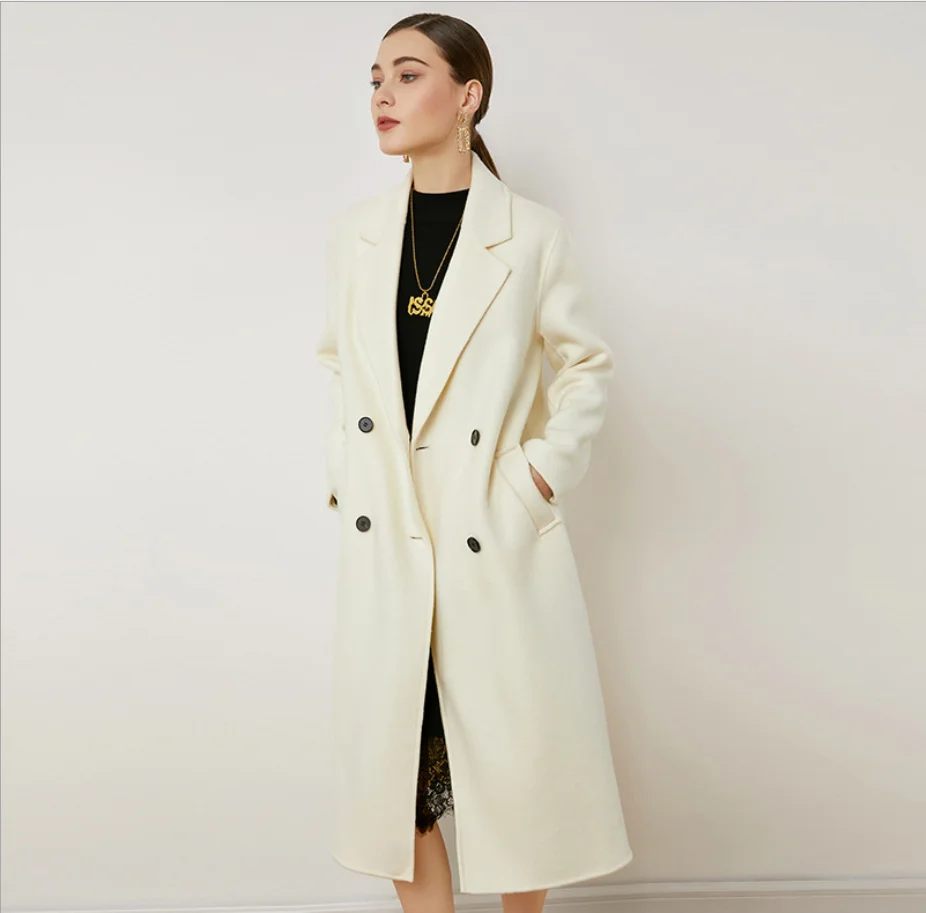 

Женское шерстяное пальто, сезон осень-зима 2020, ветровка средней длины, длинная модная Корейская шерстяная куртка, женская верхняя одежда