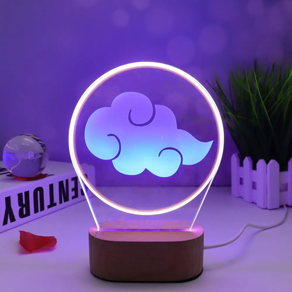 

Dropship Creative 2 kinds of lights 3D Acrylic LED Night Light Table Lamp Valentine's Day Holiday Gift Wood Base