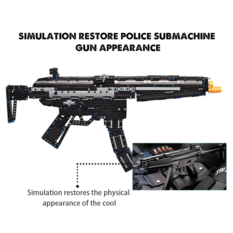

Cada 617PCS Heckler Koch MP5 Submachine Gun Model Building Blocks Military City Technical Gun Bricks Toys for Kids