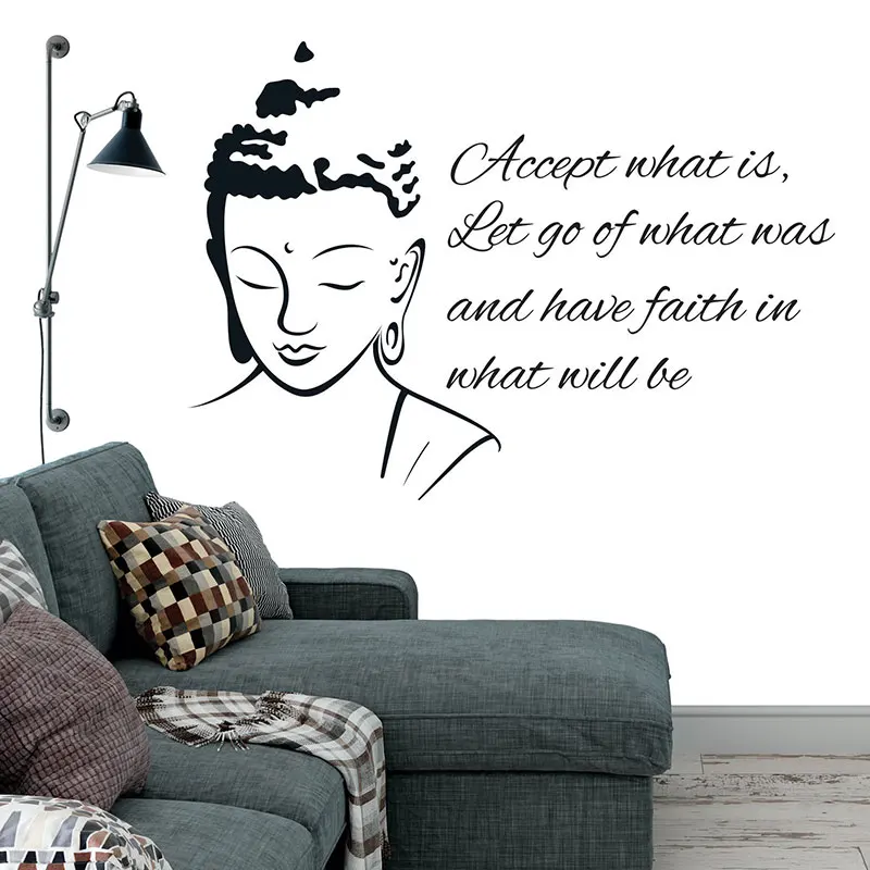 

Religious Culture Temple Quotes Buddha Wall Sticker Yoga Vinyl Home Decor Living Room Bedrom Wall Decals Removable Murals 3B61