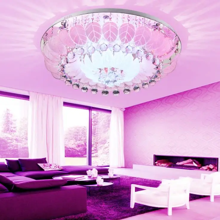 Современная светодиодная Хрустальная потолочная лампа для гостиной круглый