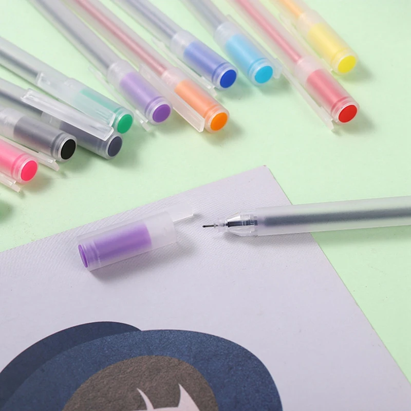

12 Color 0.5mm Refill Set Color Gel Pen Colors Cute Pens School Office Supply Hand Account Painting Stationery Pen|Gel Pens New