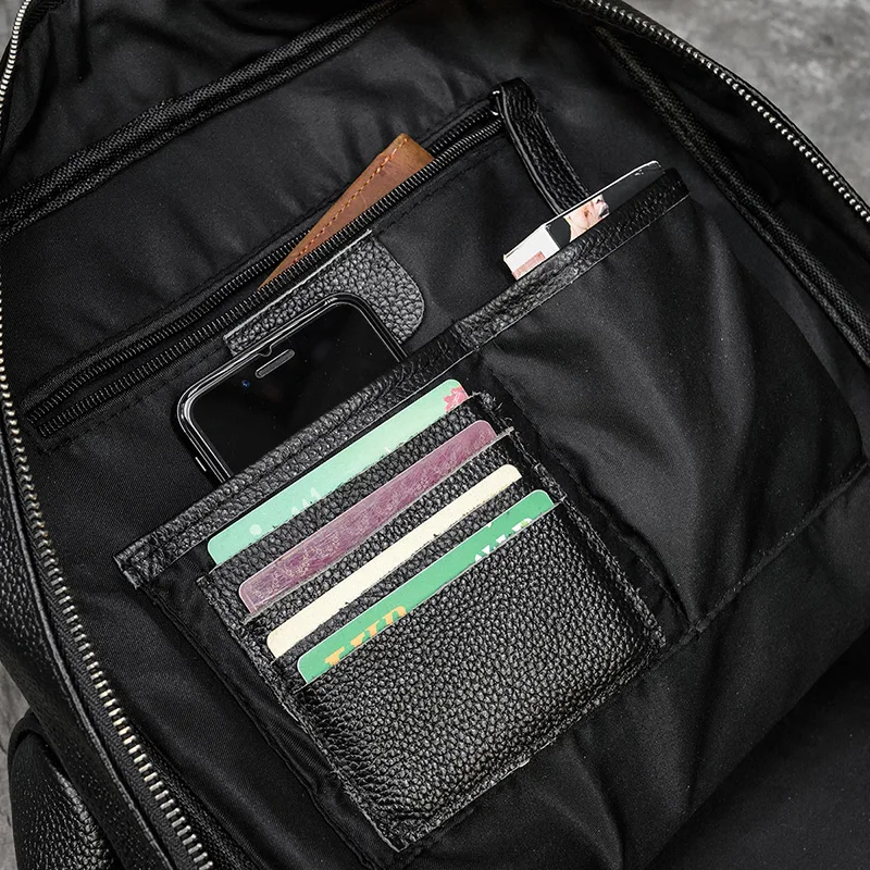 Рюкзак из натуральной кожи для мужчин и женщин водонепроницаемая сумка ноутбука