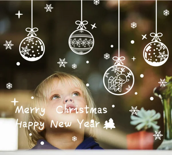 Съемная Рождественская витрина Переводные картинки с рождеством новогодним