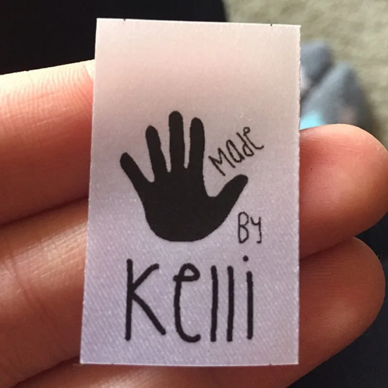 

300 Custom Handmade Printed Clothing Labels, Satin Folded Fabric Label, Sewing Garment washing care Tags With Wash Instruction