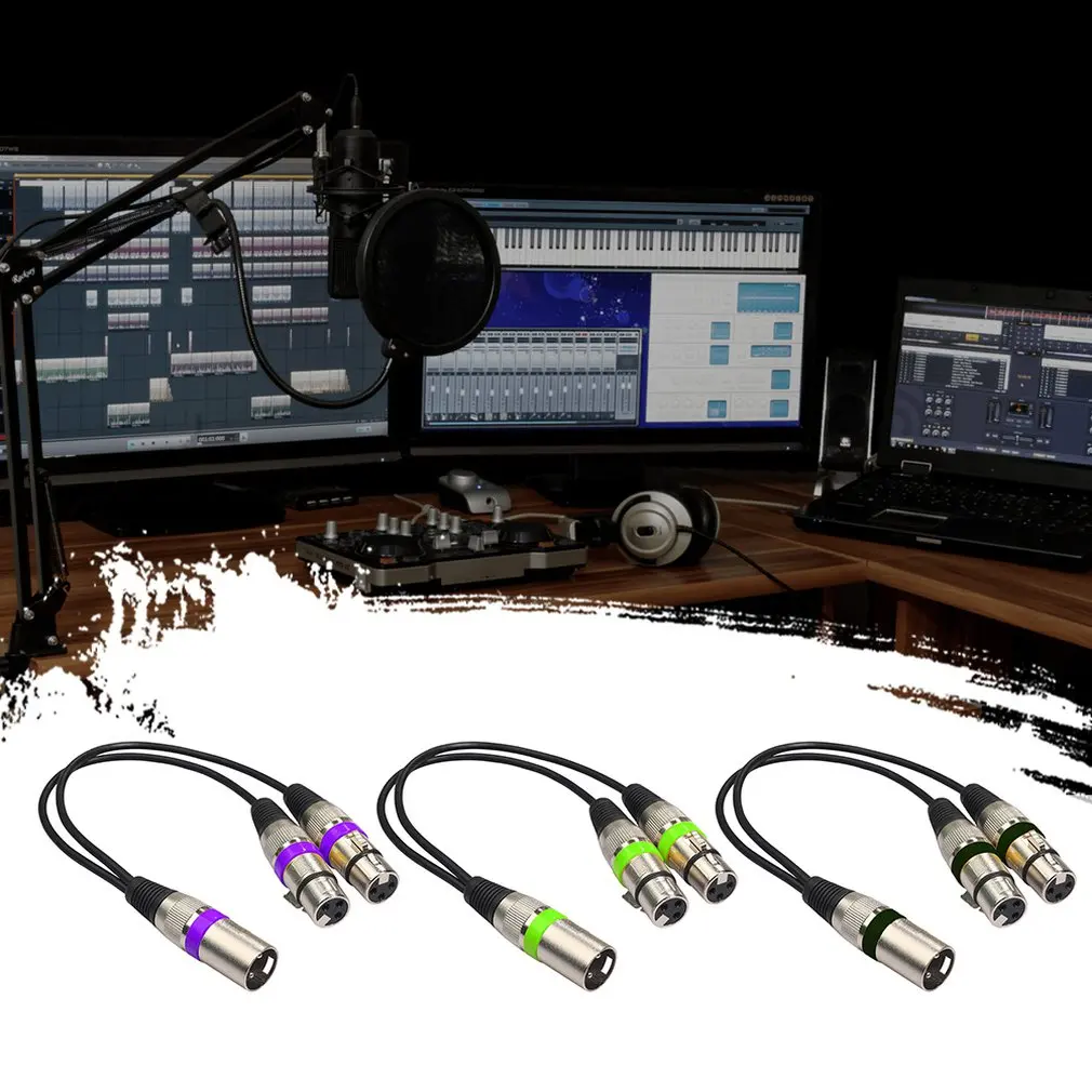 3Pin Xlr 1 штекер на 2 гнезда аудио Удлинительный кабель микрофон и сплиттер Линия для