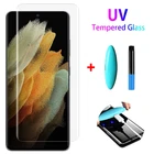Закаленное стекло с жидкостью для Samsung S21S20 UltraS10S9S8 Plus, пленка 9H для экрана с полной проклейкой для Galaxy Note 891020 Ultra