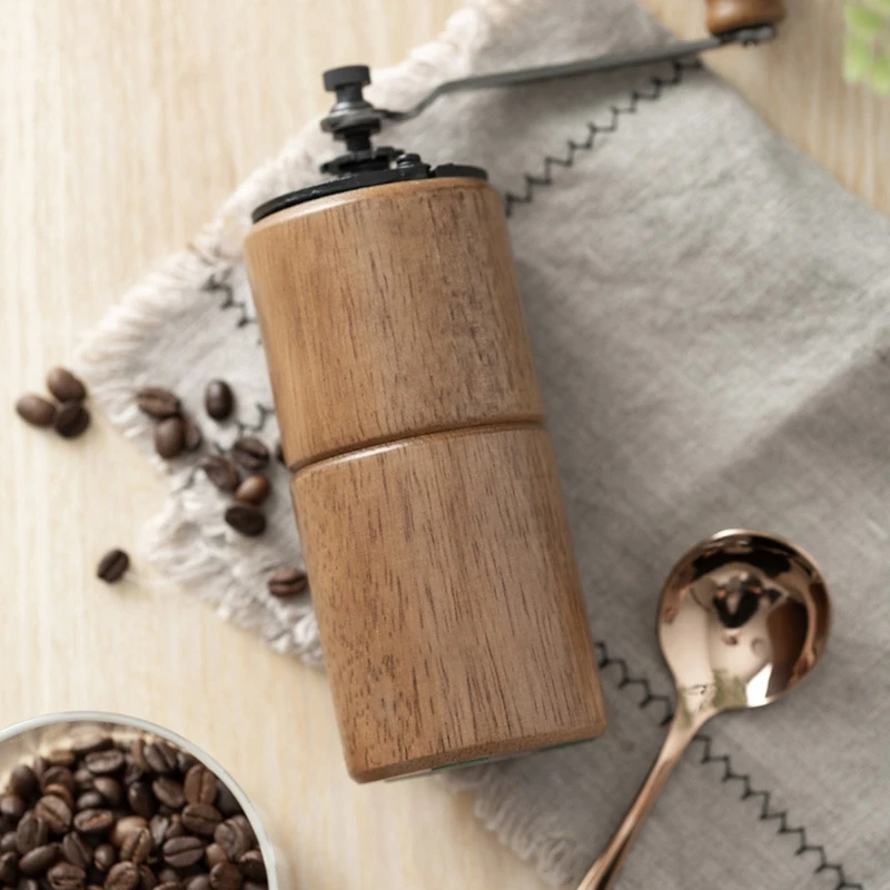 

Manual Coffee grinder Burr grinder Conical Coffe bean miller Manual Coffee Milling machine Portable Wooden Mill with Cast Iron
