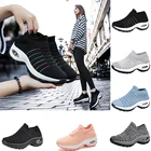 Женские теннисные туфли на воздушной подушке, увеличивающие рост женские носки, уличные дышащие сетчатые женские кроссовки на толстой подошве