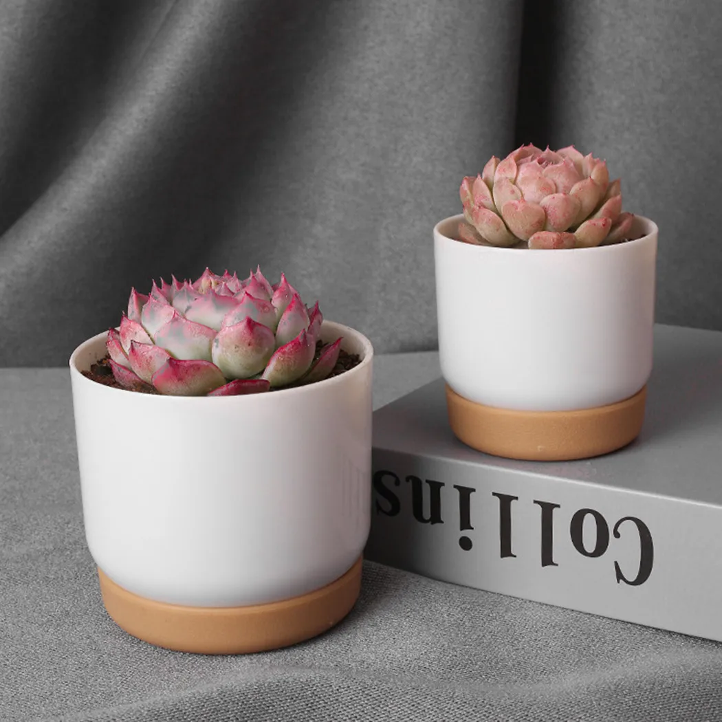 

1pc 90*72mm Plant Pots With Saucers Flowerpot Garden Flower Indoor Automatic Self-Watering Ornament Drop Shipping