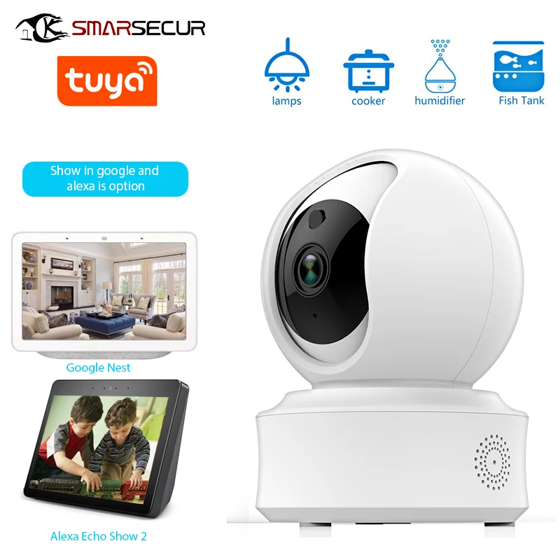 

Mini 2.0MP Body Auto-tracking WiFi IP Camera Smart Home Tuya Mobile APP Security CCTV Camera Work With Google Echo/Amazon Alexa