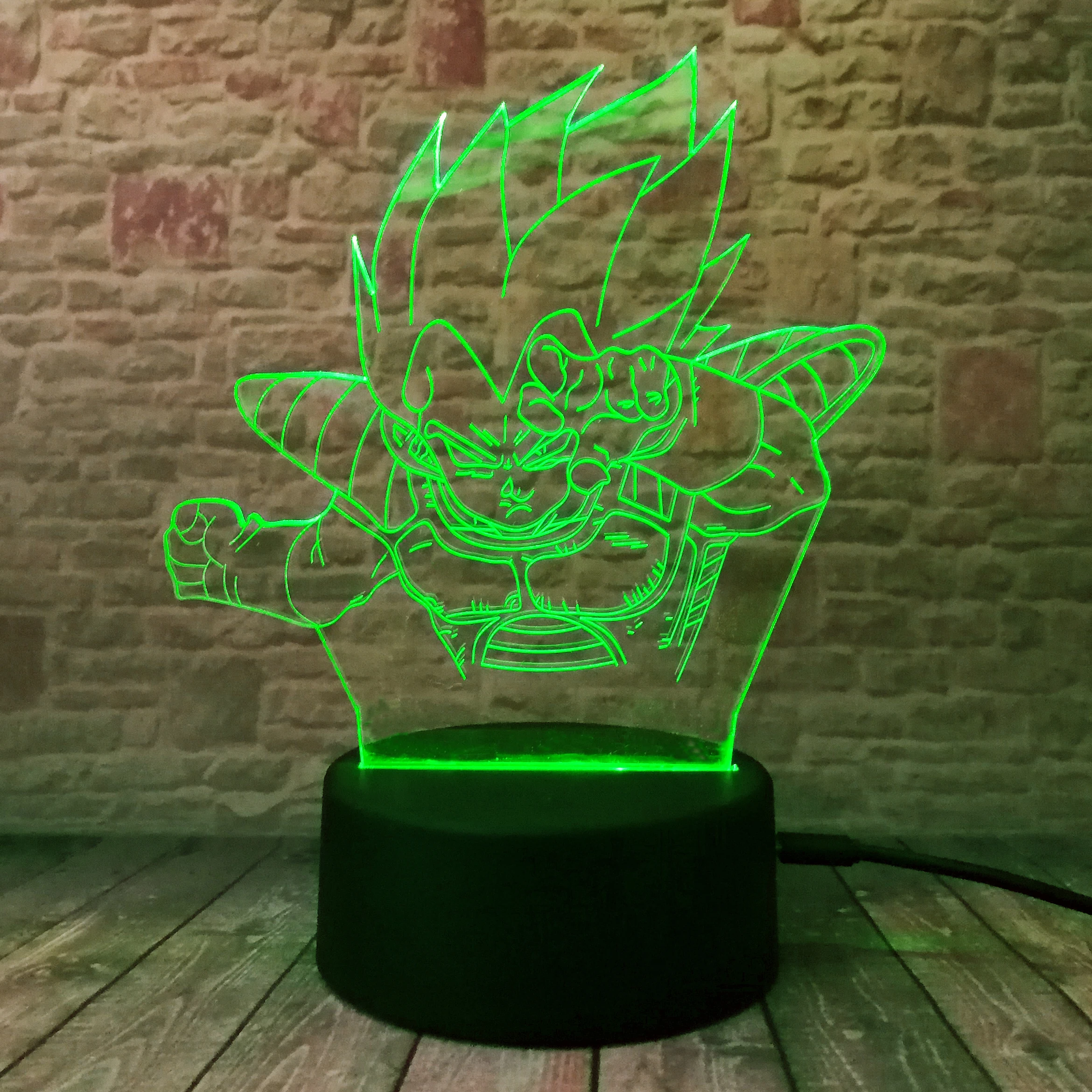Драконий жемчуг Z Обезьяна Супер Saiyan Goku фигурка 3D Led 7 цветов меняющий хороший
