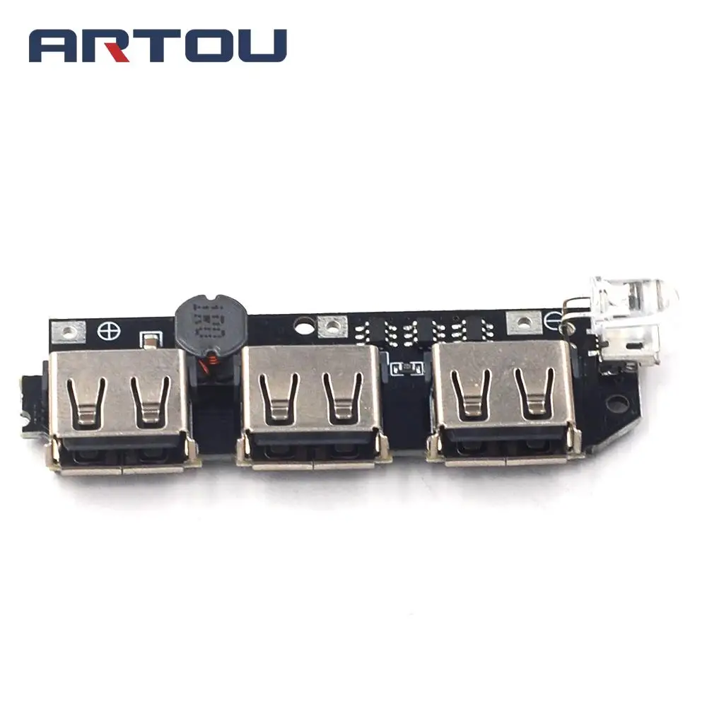 3 USB-выхода в 7 4 2 до 5 В 2A 1A мобильная плата питания Повышающий Модуль для внешнего