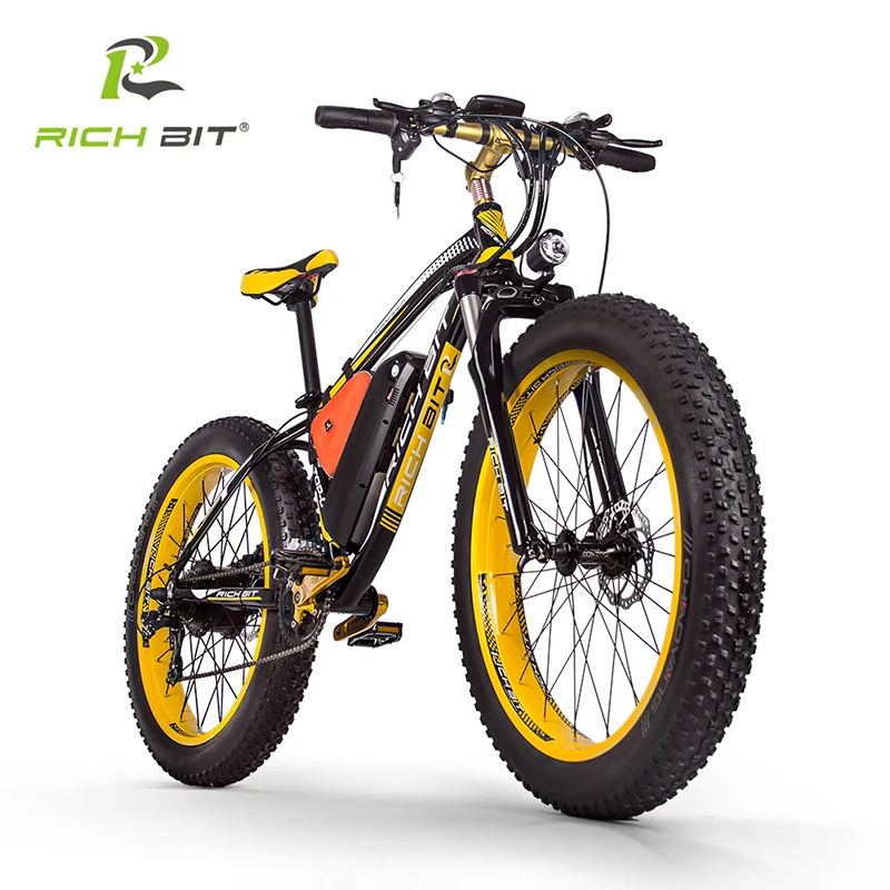 Verkauf RICHBIT RT-022 1000W Schnee Bike 21 Geschwindigkeit Elektrische Bike 26 Zoll 4,0 Fett Reifen Ebike 48V17Ah Lithium-batterie Elektrische Mountainbike