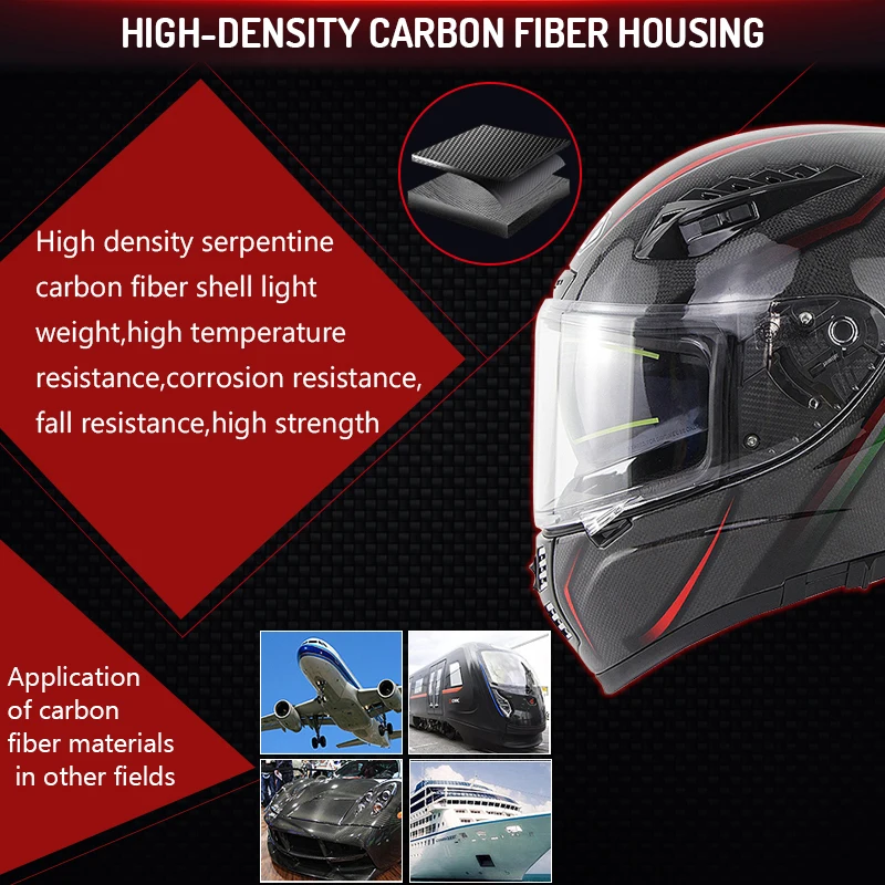 Новинка 2020 г. высококачественный мотоциклетный шлем из углеродного волокна со