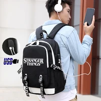 school bags stranger thing backpack for school students luminous usb charging casual bags boy solid teenagers shoulders backpack