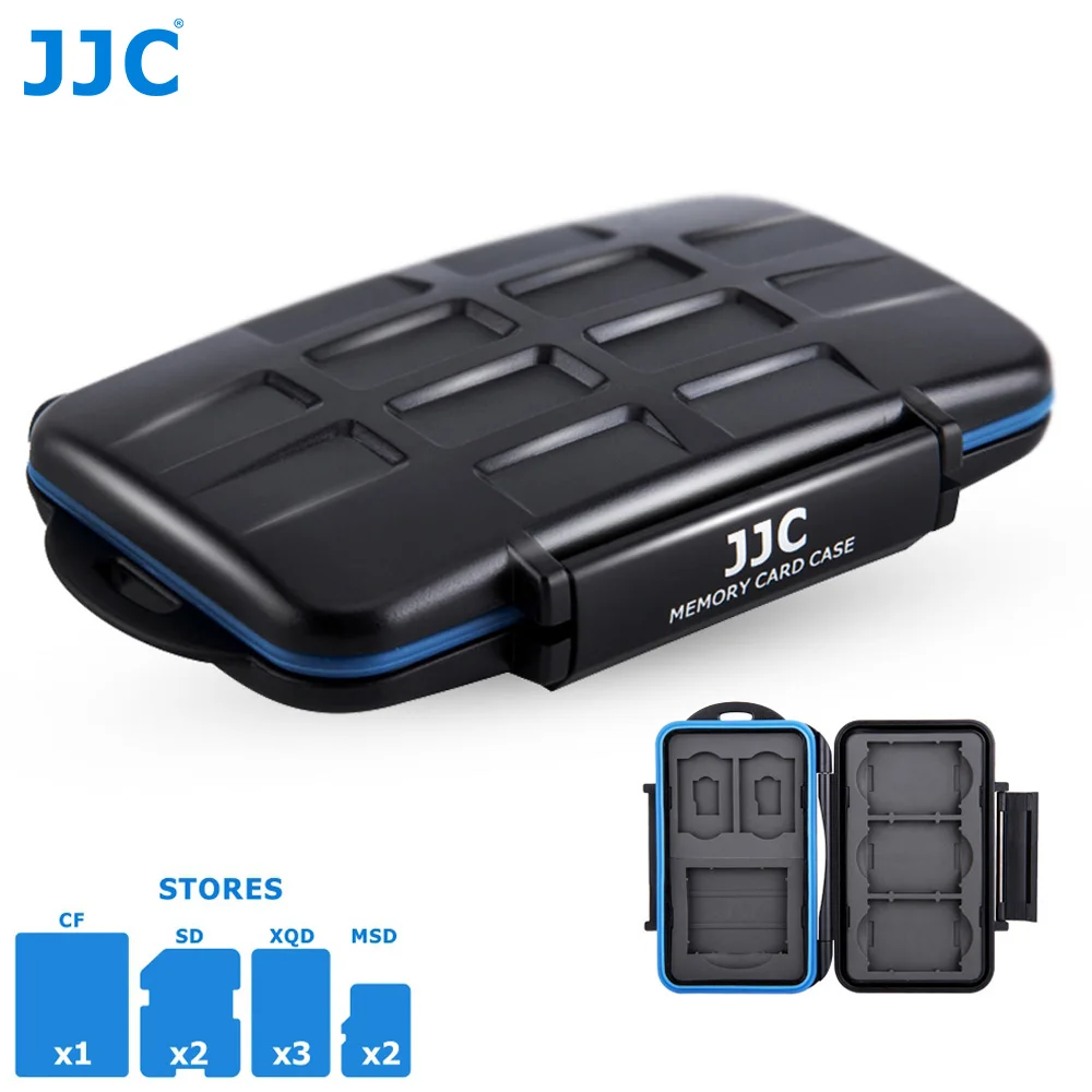 

JJC 8 Slots Waterproof Memory Card Case Wallet Holder for 1 CF 2 SD SDXC SDHC 2 MSD Micro SD TF 3 XQD Card Storage Box Organizer