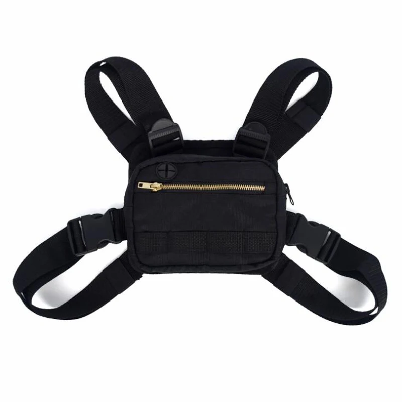 

Convenient Balck Men Chest Bag Outdoor Tactical Streetwear Vest Chest Rig Bags Women Functional Waistcoat Chest Pack