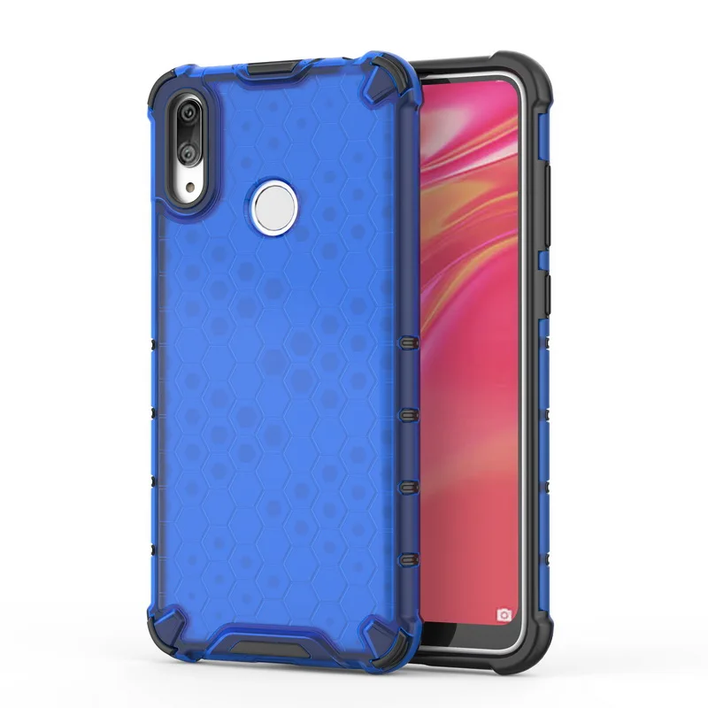 Синий Гибридный чехол из ТПУ+ ПК для huawei Nova 5 Pro P30 Lite mate 20 Honor 20 V20 8X Y7 Prime Y9 Y6 Чехол сотовый прозрачный чехол - Цвет: Синий