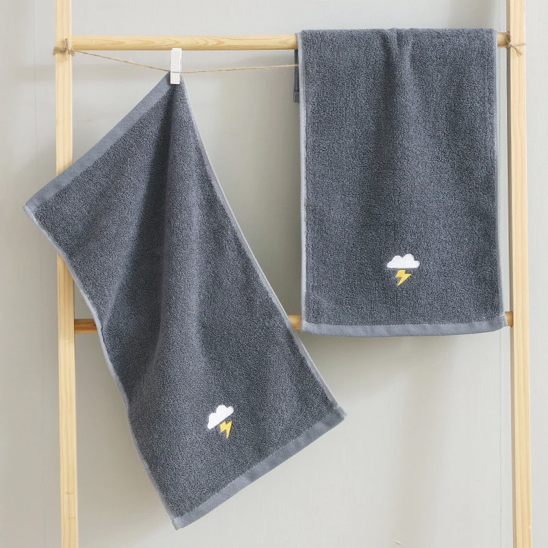 

25*50cm Absorbent cotton towel plain embroidered wash towel weather section gift embroidery