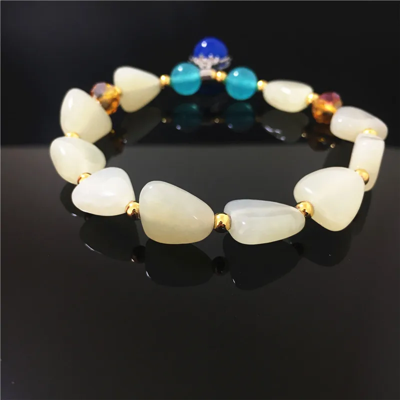 Jadery классические браслеты с подвесками для женщин натуральный Нефритовый камень