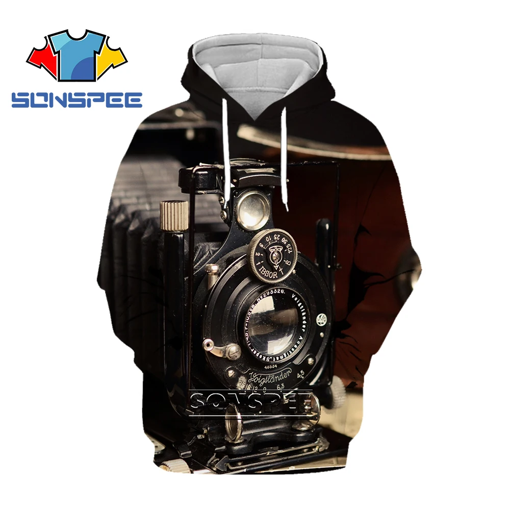 

SONSPEE 3D Print Camera Punk Hoodie Photographer Hoodies Men Women Movement Fashion Street Hip Hop Cool Harajuku Hooded Jacket