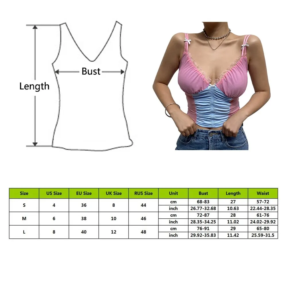 

Summer Patchwork Mesh Sexy Crop Top T Shirt Ladies Backless Milkmaid Sleeveless Top Women V Neck Frill Tshirt Party