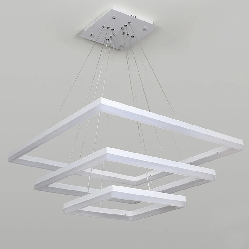 Квадратный светодиодный подвесной светильник современный на возраст 1 2 3 слоя