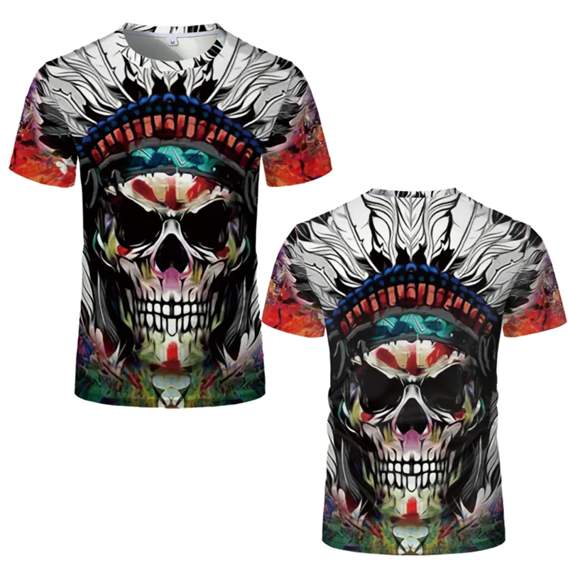 

Skeleton Cool 3D T-shirt Men's Motorcycle Punk 3D anime Printing T-shirt Men's Clothes T-shirt Summer Top Men Fashion