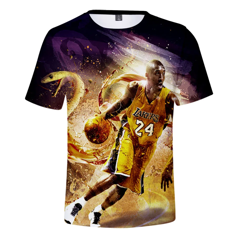 

2021 Summer Comfort 3d Printed Men's Short Sleeve T-shirt, Basketball Star Photo 3d Printing Loose Cool Short Sleeves
