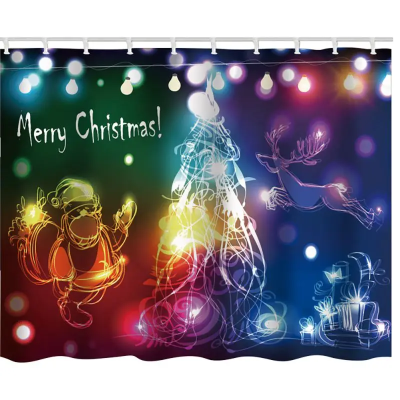 59x71 дюймов Высокое качество занавеска для душа Рождество ванная комната