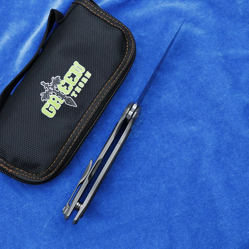 Складной нож Green Thorn F95 Flipper карманный клинок K110 лезвие TC4 из титана и CF для