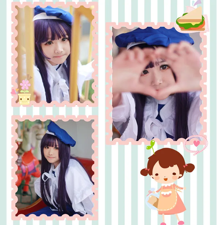 Длинный костюм для косплея Сакура дамидзи Томойо из аниме карты парик певицы