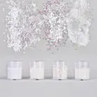 Полимерные блестящие наполнители, 4 бутылки, блестящие украшения для ногтей в рождественском стиле