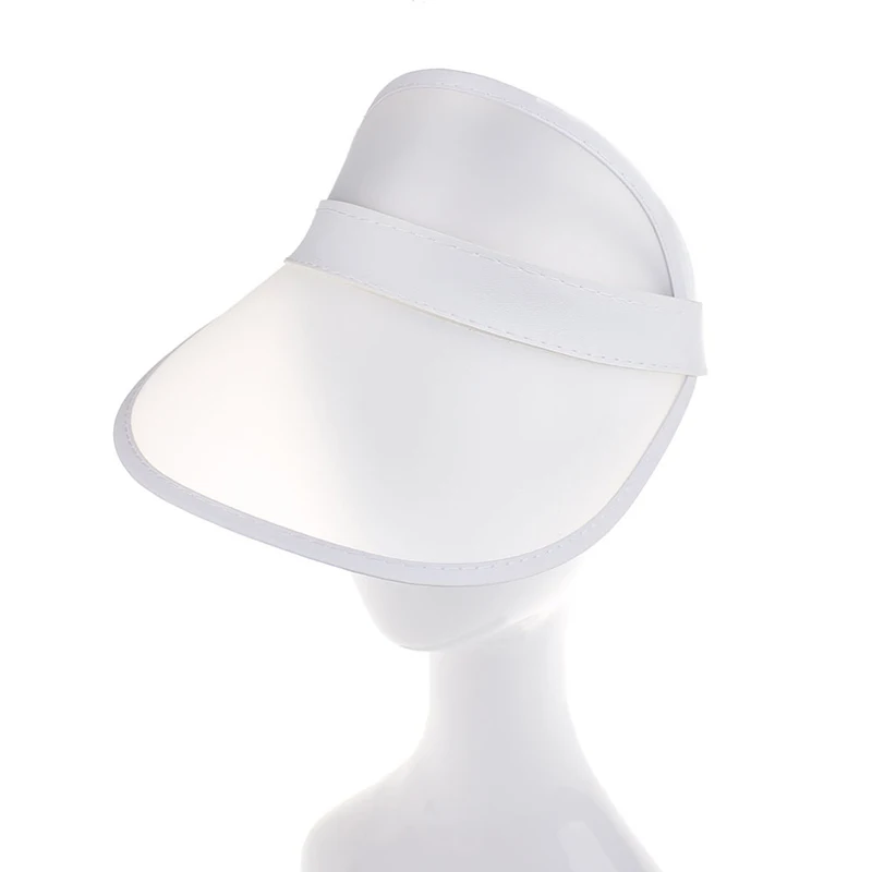 

Anti-UV Summer Women Men Sun Hat Color Transparent Empty Top Plastic PVC Sunscreen Hat Visor Caps Bicycle Sunshade Hat Sports