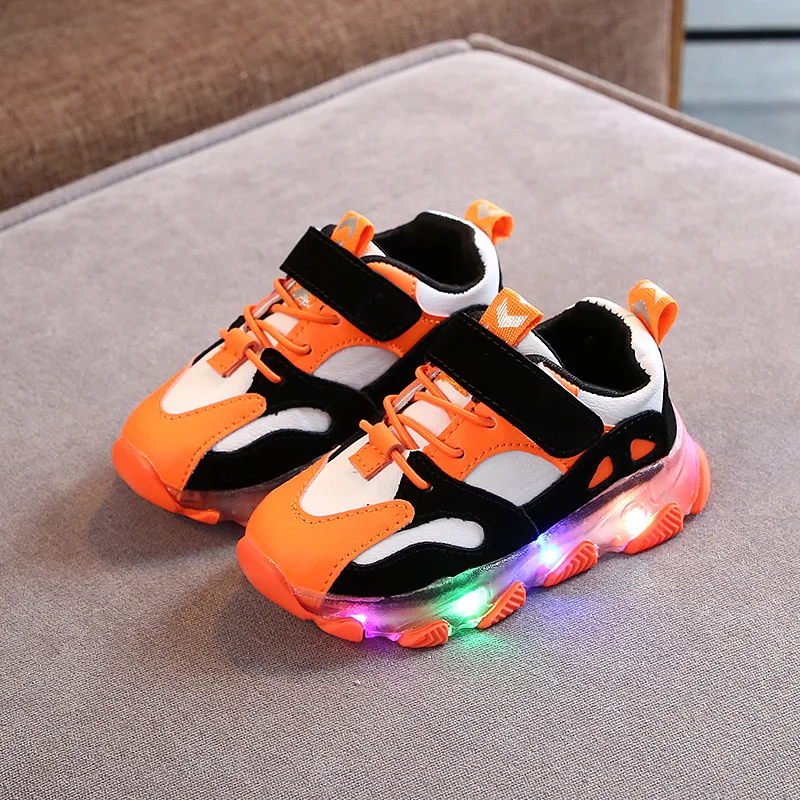 Kids Shoes With Lights Toddler Boys Glowing Casual Sneakers Children Sports for Baby Girls Led Sneaker 1 2 3 4 5 6 years | Детская