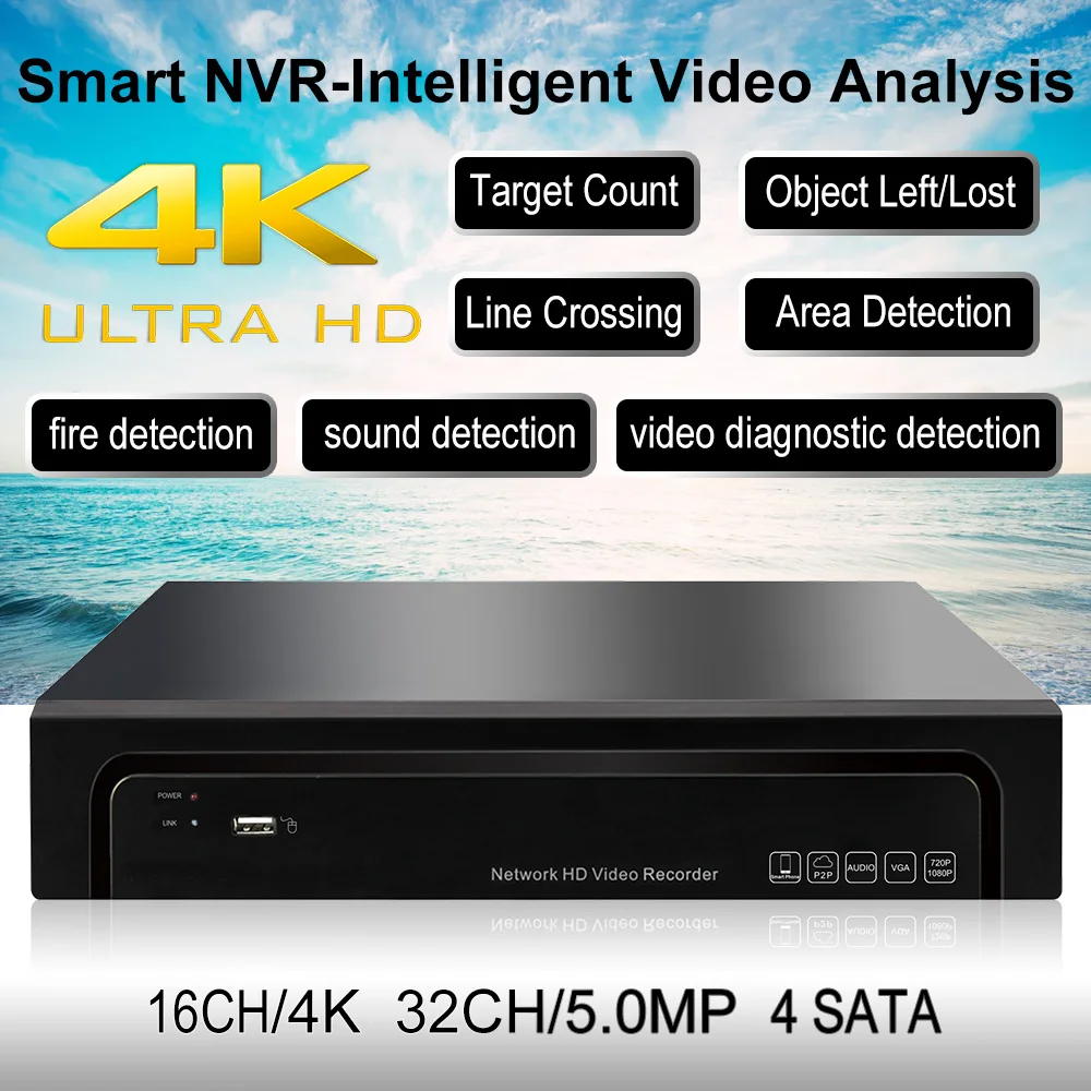 

16CH*4K 8MP /32CH*5MP Network Surveillance Video Recorder 2 SAT.265/H.264 5MP Onvif Smart Analysis CCTV NVR