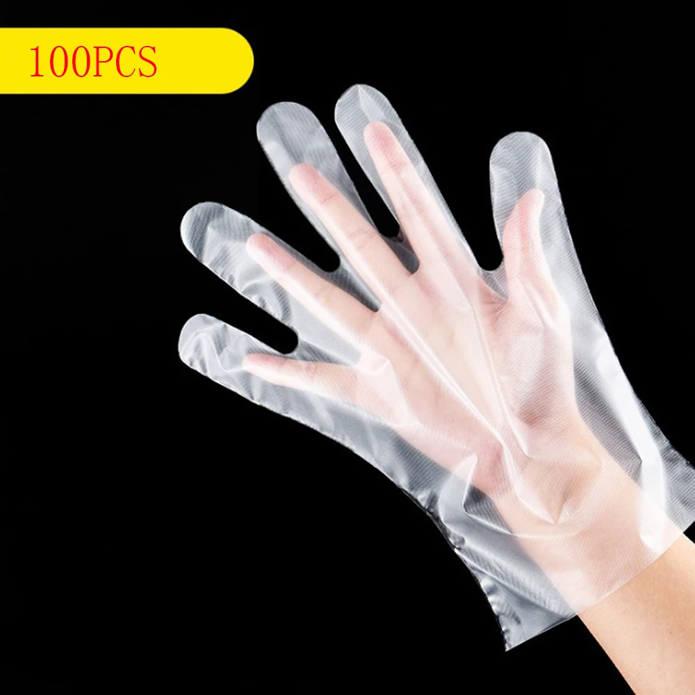 

100-300PCS CPE Clear Disposable Gloves for Food Cleaning Catering Beauty Kitchen BBQ Sanitary Gloves Plastic Dishwashing Gloves