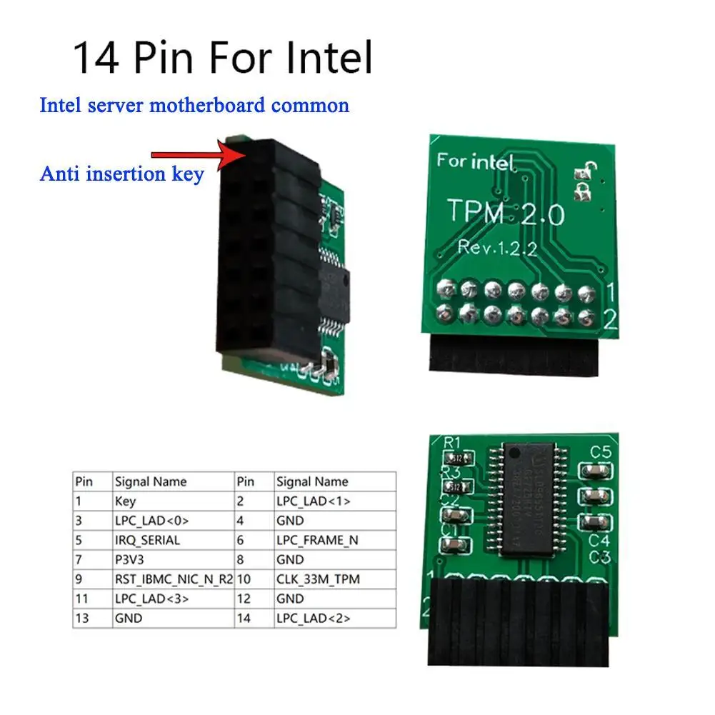 4-контактный Модуль безопасности для Intel TPM 2 0 надежная платформа процессора |