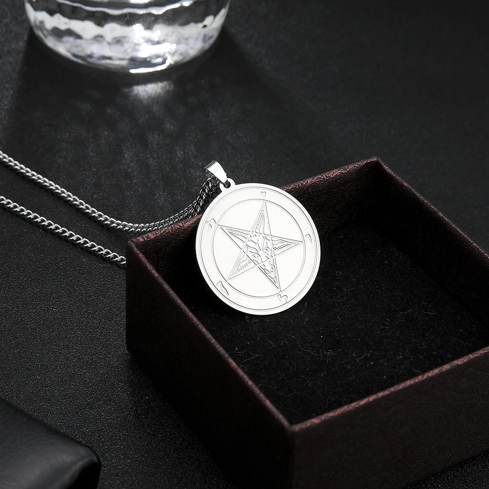 LIKGREAT кулон из нержавеющей стали ожерелье для мужчин пентаграмма Baphomet подвеска