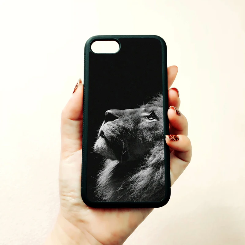 Мягкие силиконовые боковые чехлы с животными и львом для телефона iPhone 11 pro max 5s SE 6