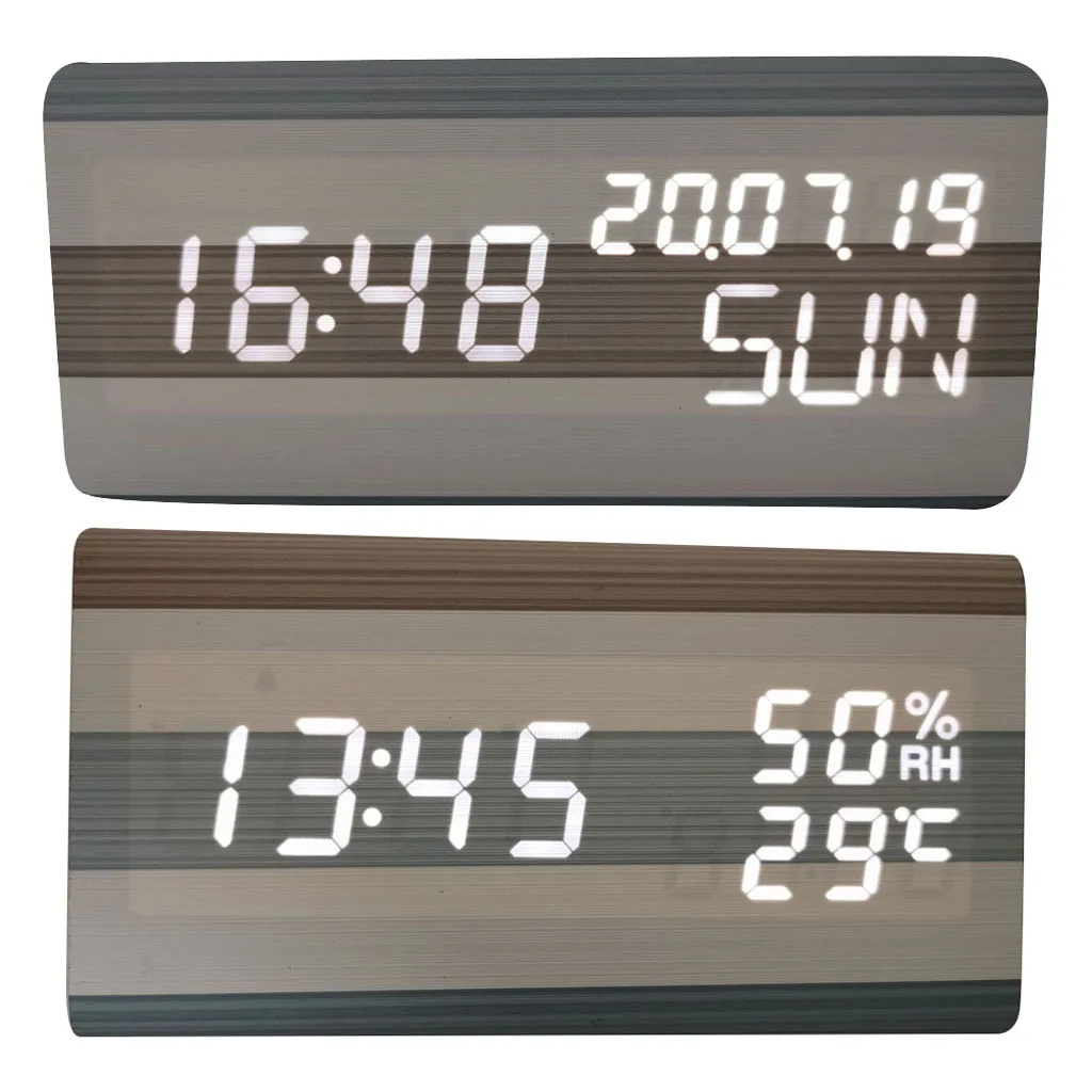 

LED Digital Display Alarm Clock USB/Battery Thermometer Calendar Display