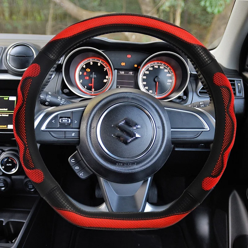 

Высококачественная Роскошная чехол рулевого колеса автомобиля кожа + силикагель Нескользящая для Suzuki Swift 2017 2018 2019 2020 автомобильные аксессуары