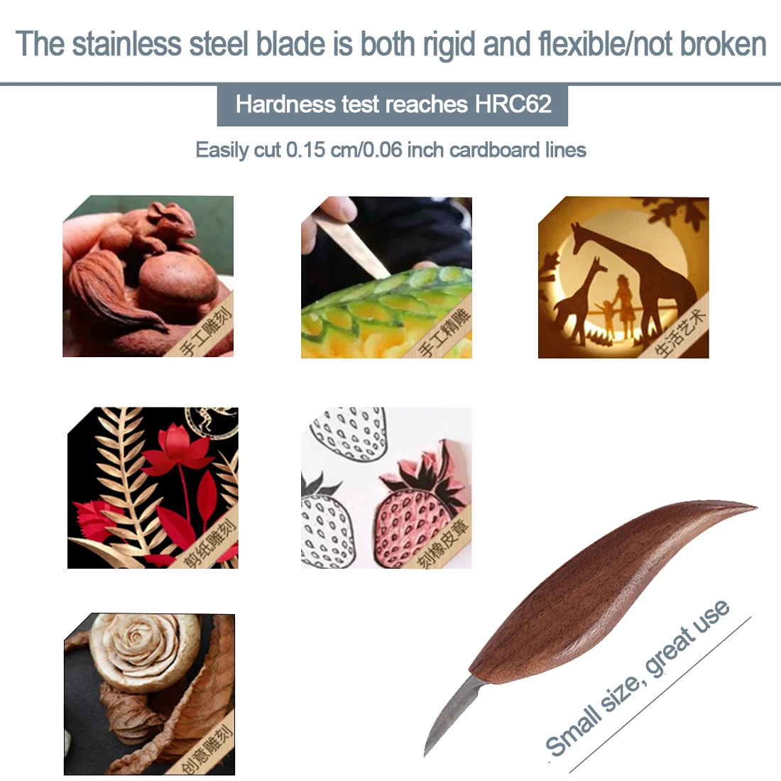 

Wood Carving Tools 7 in 1 Knife Set - Includes Carving Hook Knife, Wood Whittling Knife, Sharpener for Spoon Bowl Woodworking