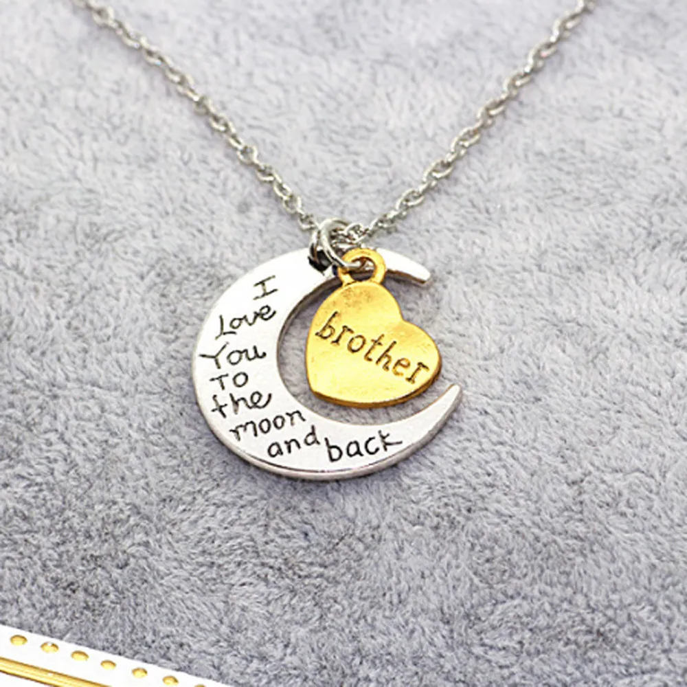 Креативное персонализированное ожерелье I Love You To The Moon And Back' с гравировкой