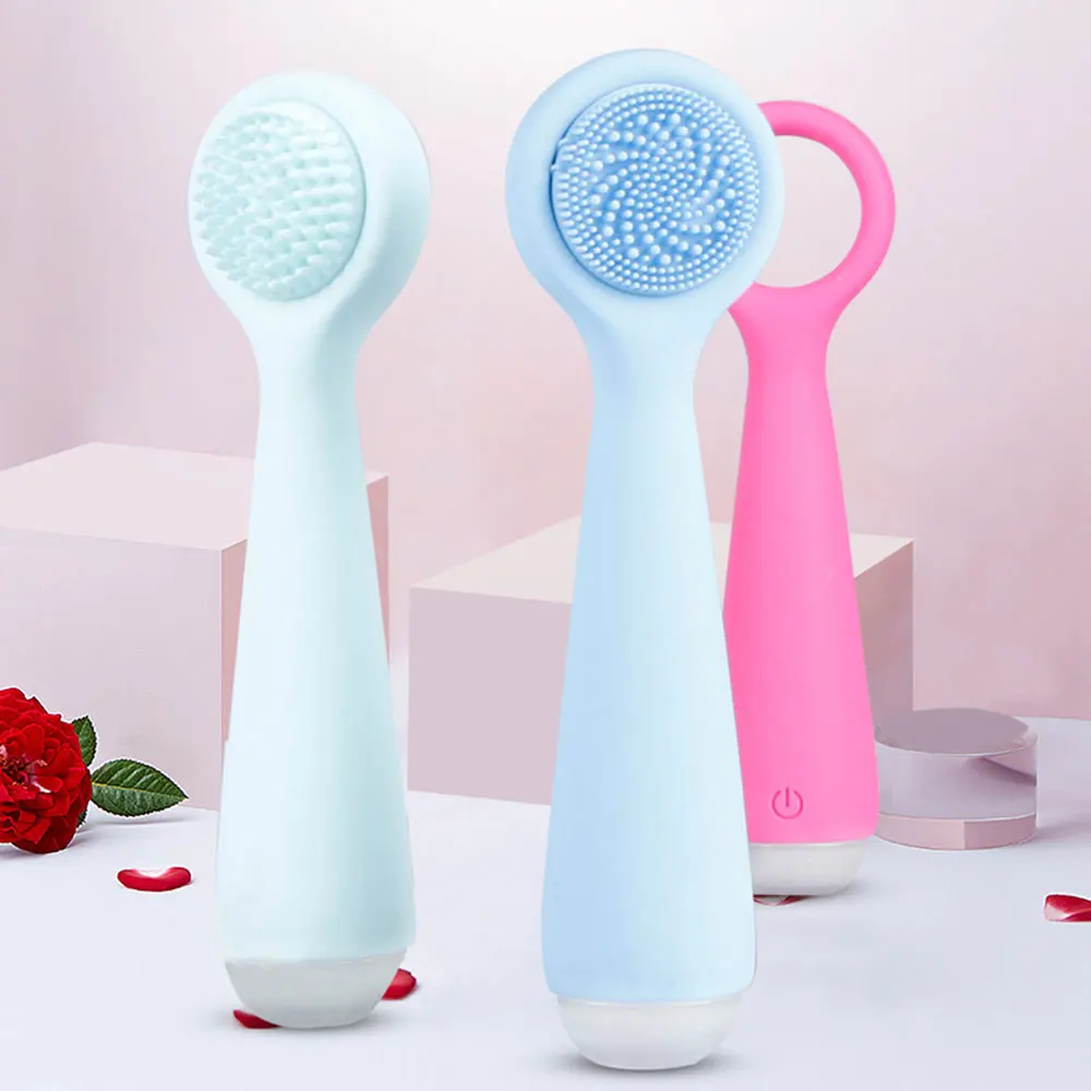 FRESHME 2 в 1 силиконовая Очищающая щетка для лица очиститель для лица съемный Электрический инструмент для чистки belleza инструменты для ухода за кожей лица